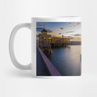 The Pavillion at sunset, StKilda Pier, StKilda, Victoria, Australia. Mug